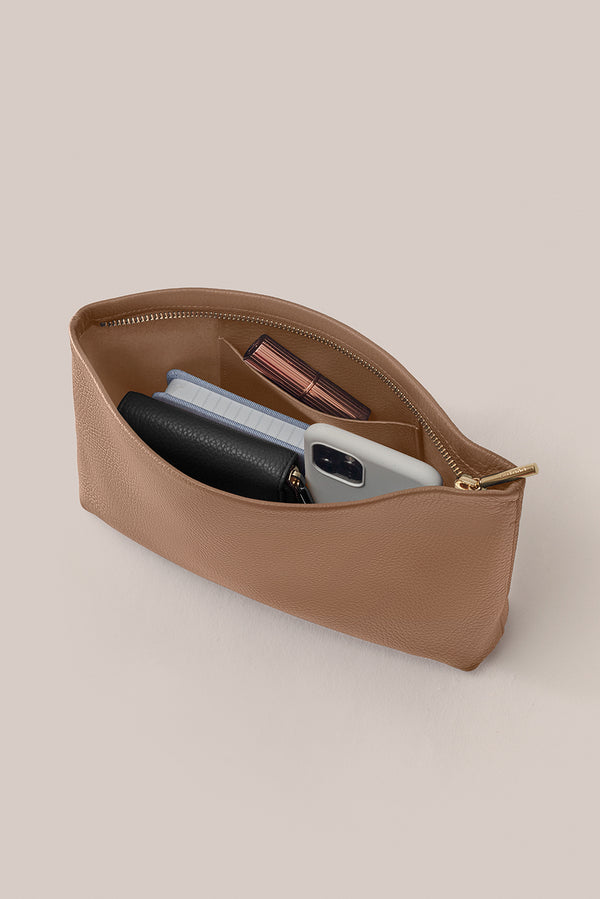 Small Zipper Pouch Cappuccino / One Size