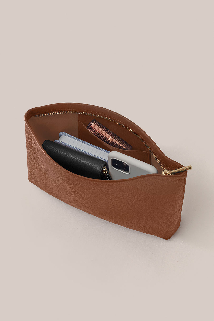Small Zipper Pouch Caramel / One Size