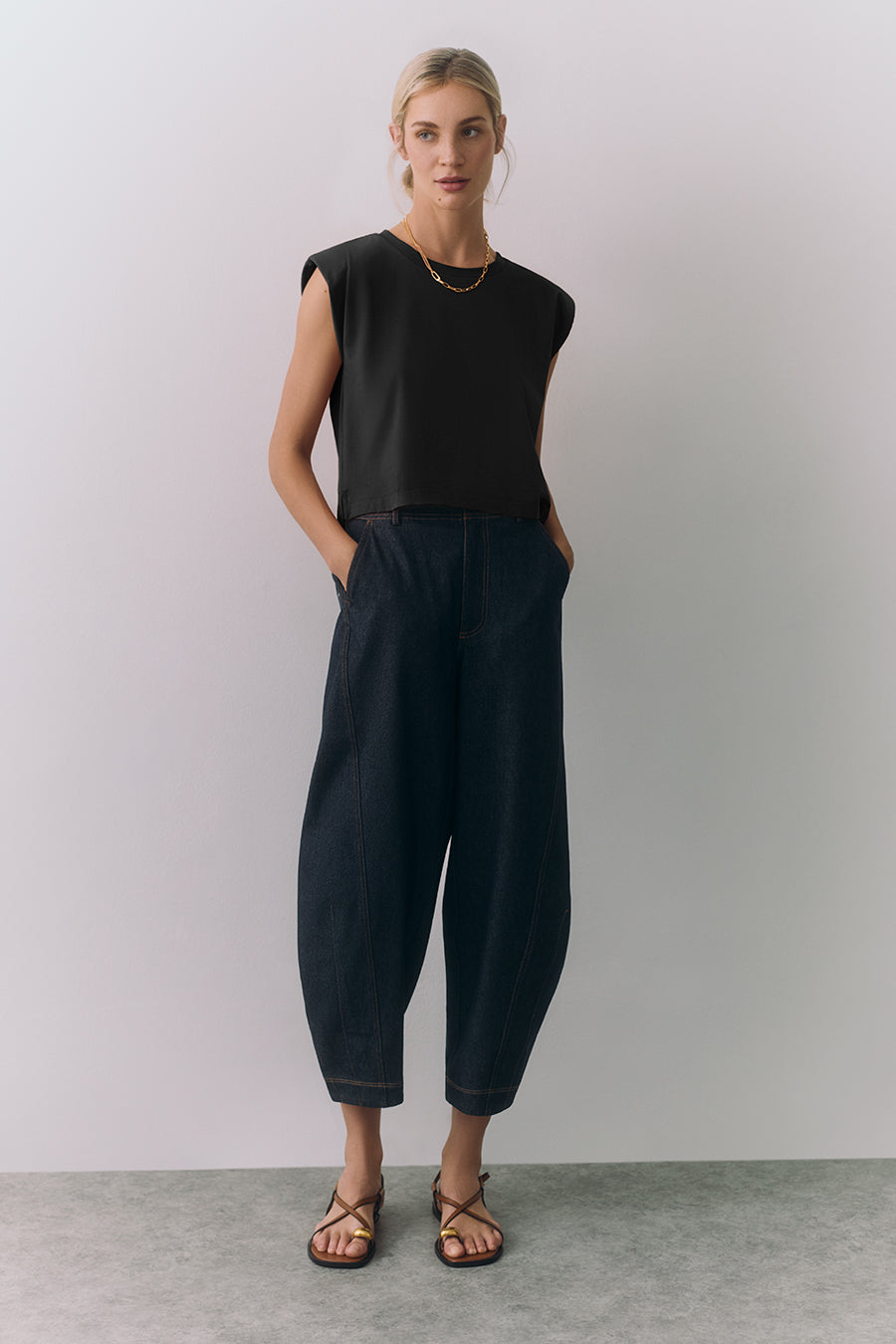 Pima Boxy Tank Black / Large