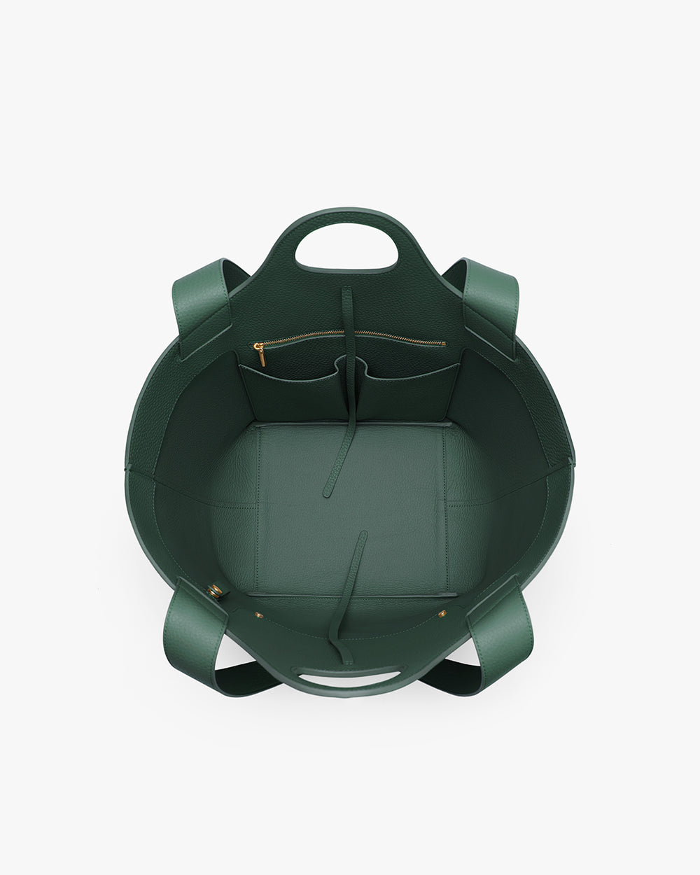 Paloma Tote Top view of an open tote bag with pockets inside.