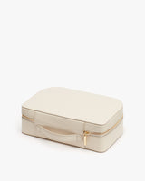 Rectangular zippered case with side handle and external pocket