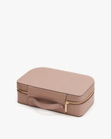 Rectangular zippered bag with external pocket