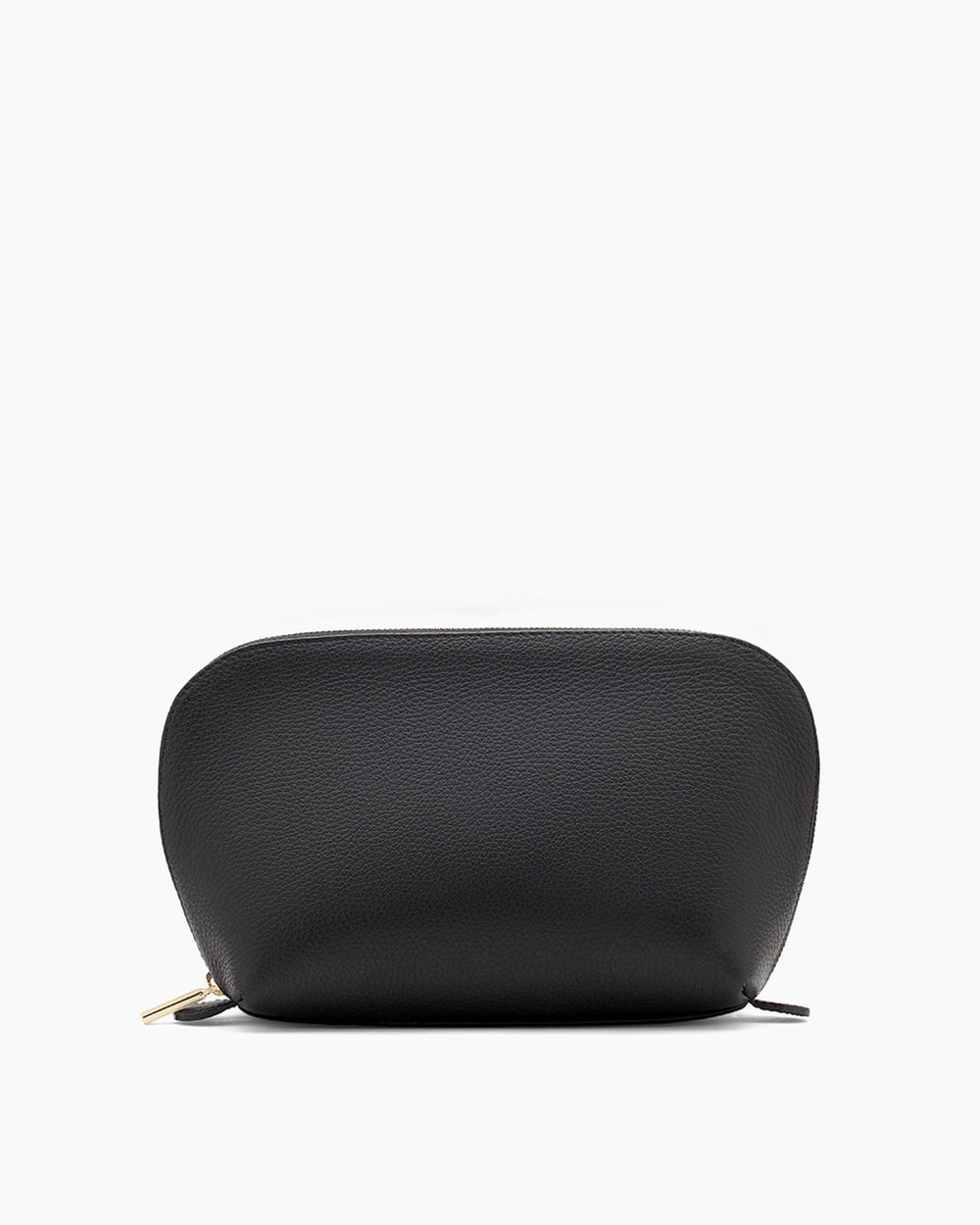 Small zipper pouch standing upright on a plain background.