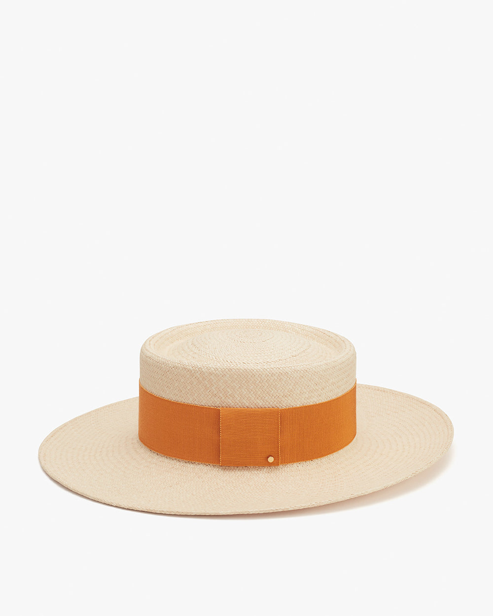 Wide-brimmed hat with a band around the crown.