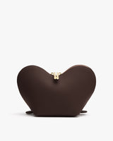 Heart-shaped pouch with a curved top zipper.
