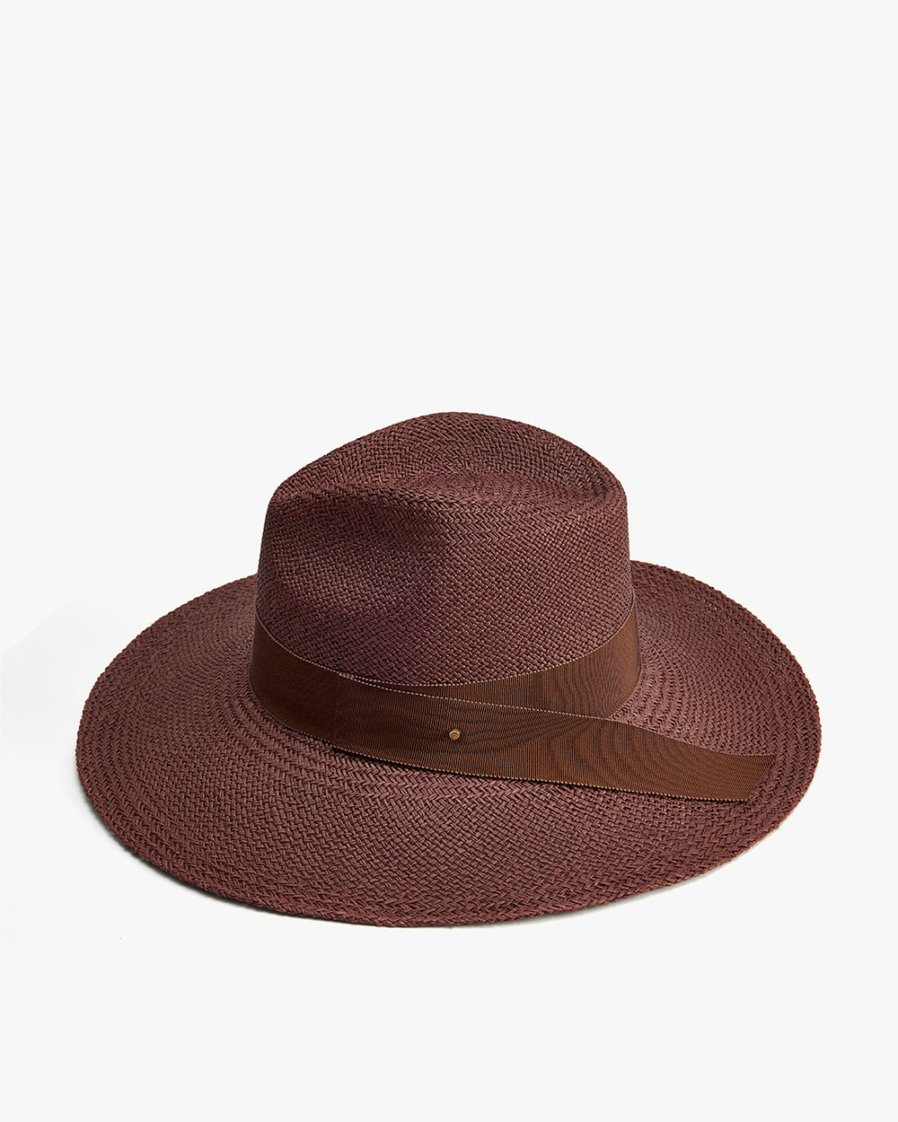 Wide-brimmed hat with a ribbon around the crown.