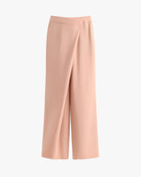 Wide-leg trousers with an overlapping front panel.