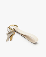 Keyring with two keys attached to a looped strap.