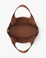 Open handbag with visible interior pockets and shoulder straps.
