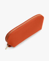 Rectangular pouch with a zipper across the top edge.