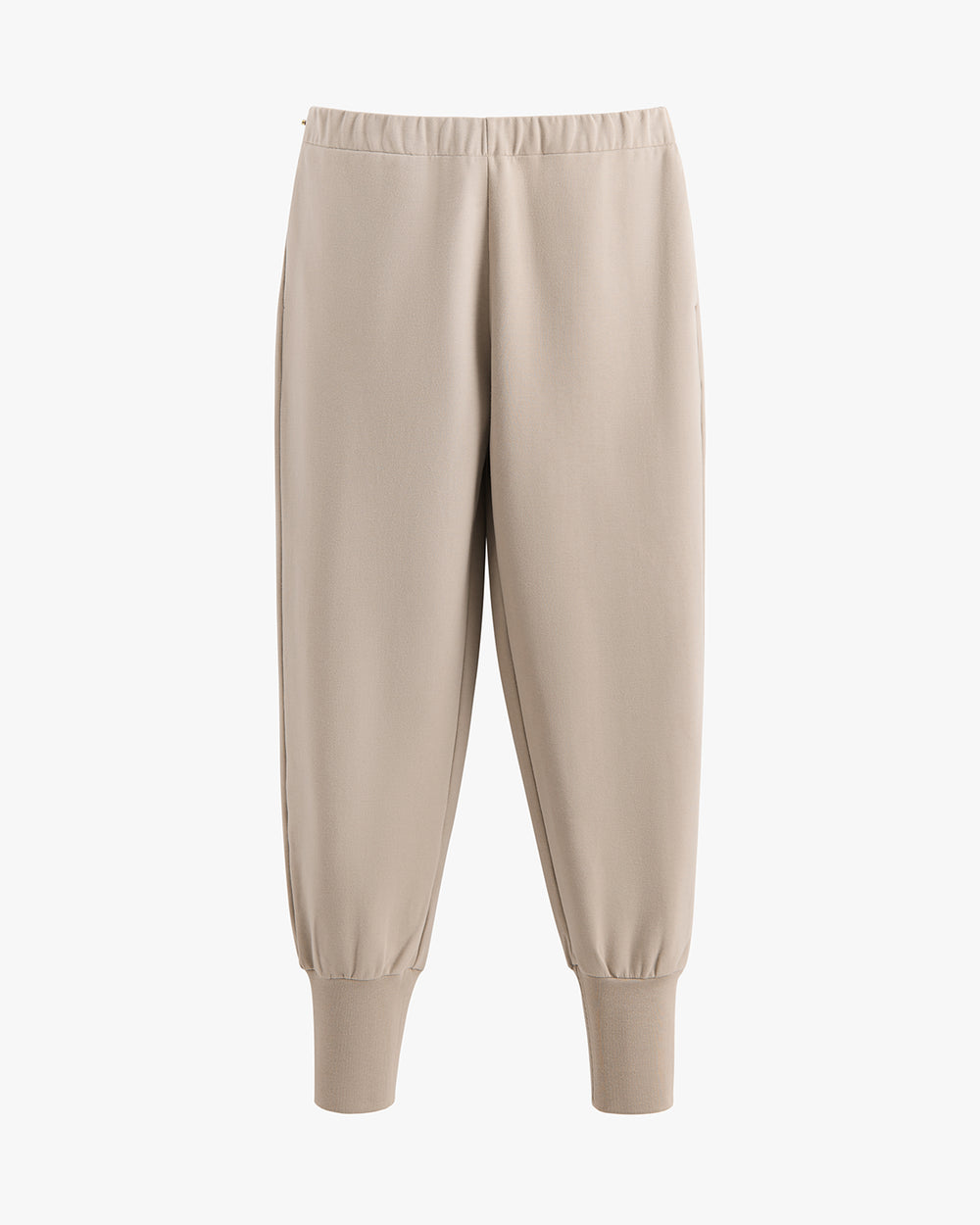 Jogger pants with elastic waistband and cuffs.