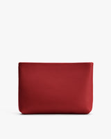 Rectangular clutch bag on white background.
