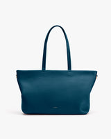 Tote bag with two handles and subtle branding.