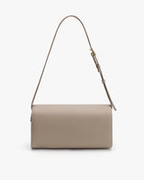 Rectangular shoulder bag with adjustable strap.