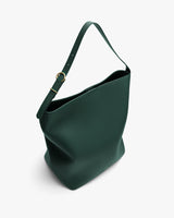 Large bucket handbag with a single shoulder strap.