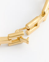 Chunky chain necklace with rectangular links.