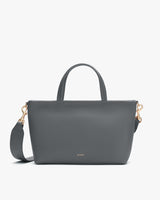 Handbag with two handles and detachable shoulder strap