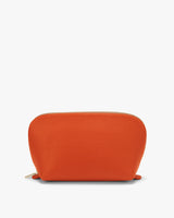 Small zippered pouch standing upright.