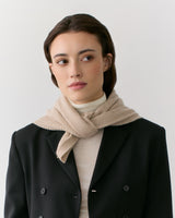Person wearing scarf and jacket looking to the side