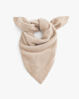 Square scarf with pointed ends and a textured appearance.
