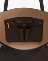 Open bag with interior pockets and zipper compartment