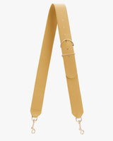 Adjustable bag strap with metal clasps on each end.