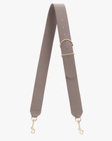 Bag strap with adjustable buckle and metal clips on both ends.