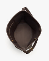 Open tote bag with a strap and interior pocket.