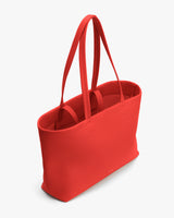Tote bag with two shoulder straps and open top view.