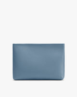 Rectangular leather pouch with textured surface.