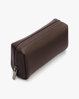 Rectangular pouch with zipper on top view.