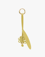 Keyring with spiral leather design and a loop at the top.