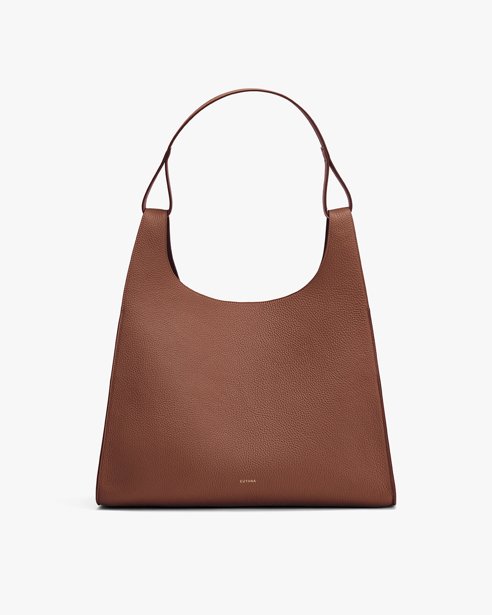 Oversized Double Loop Bag A shoulder bag with a structured top and an open main compartment.