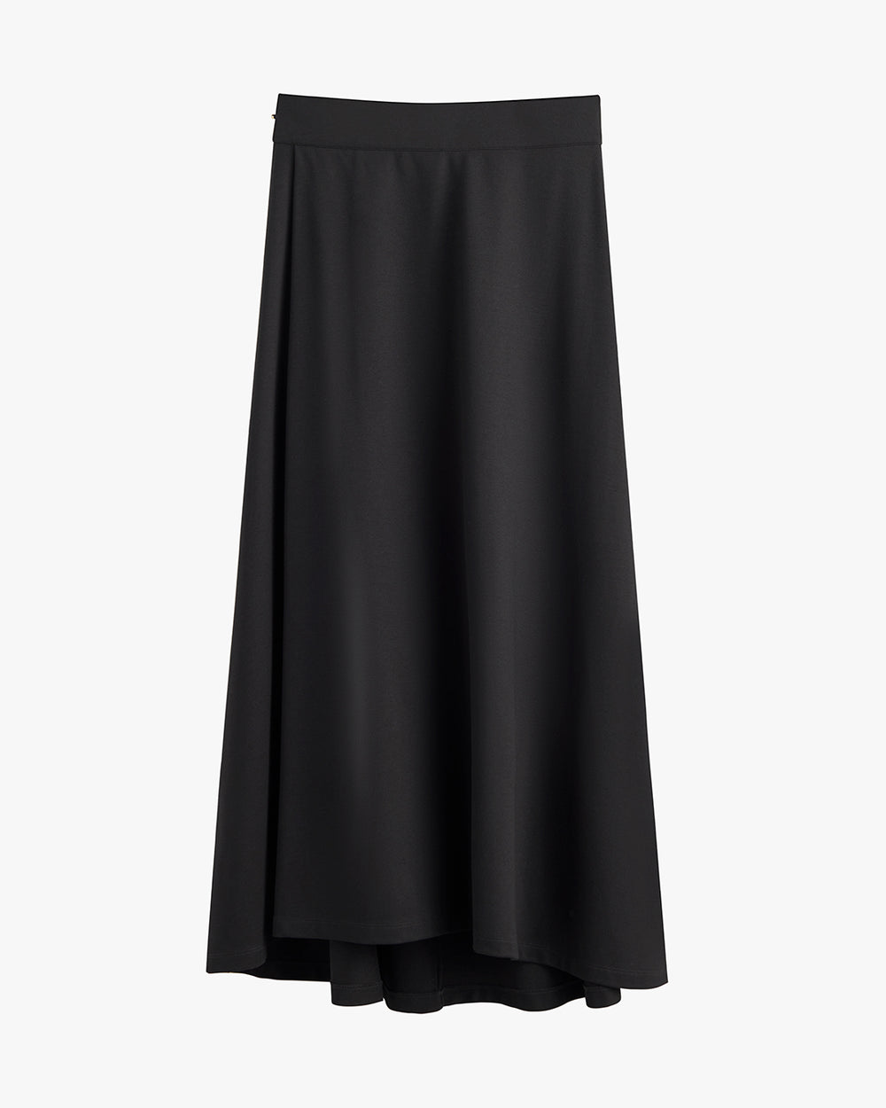 Long plain skirt with a wide hem.