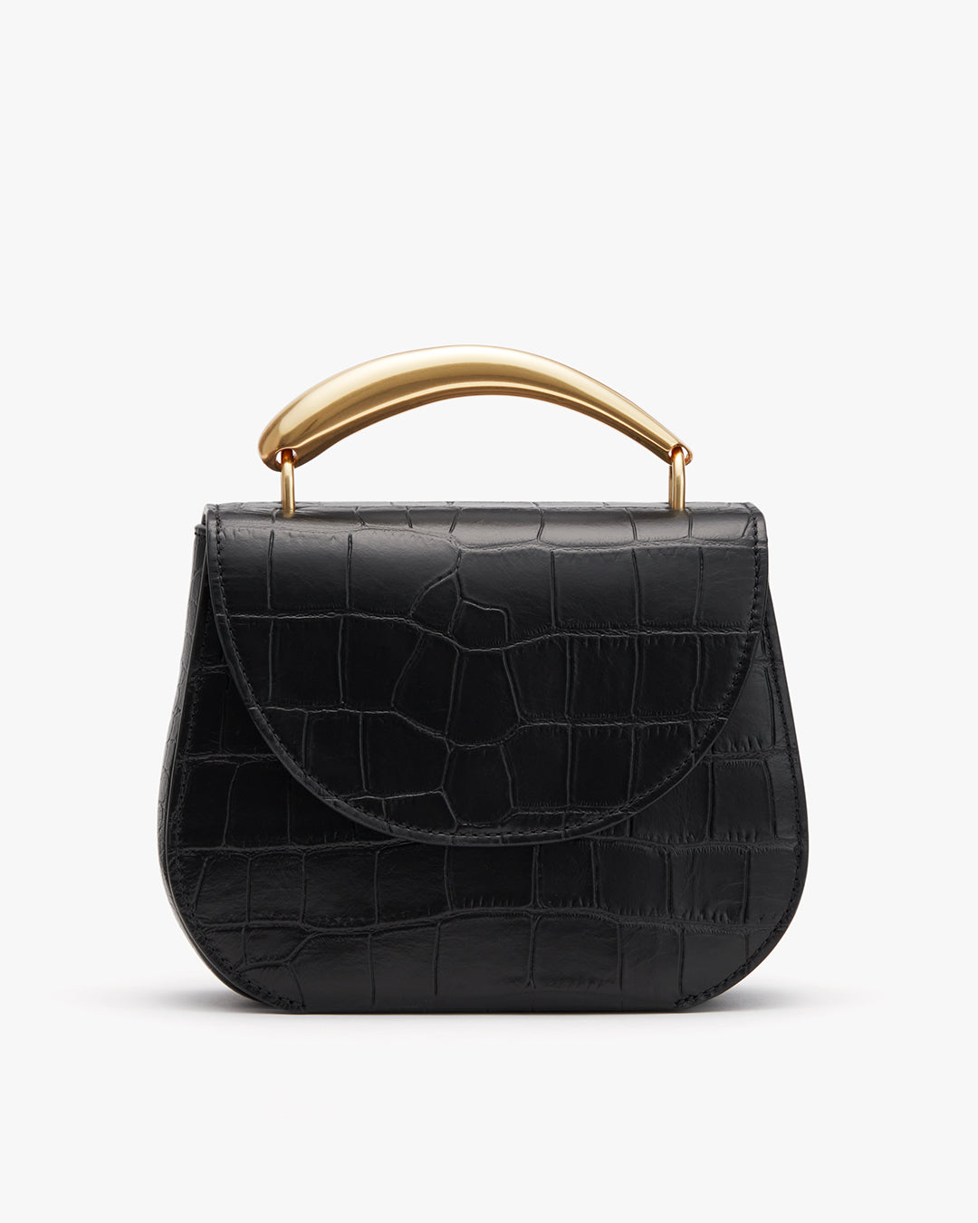 Black faux croc bag sale