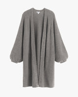 Long open-front cardigan with wide sleeves.