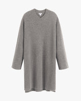 Long-sleeve knitted dress with a V-neck design