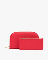 Two zippered pouches, one larger and one smaller.