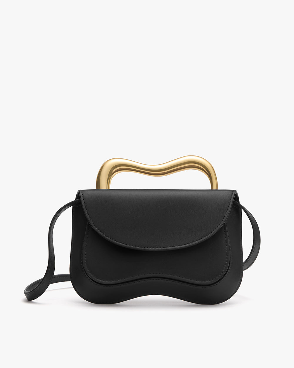 Bag with a wavy handle and shoulder strap