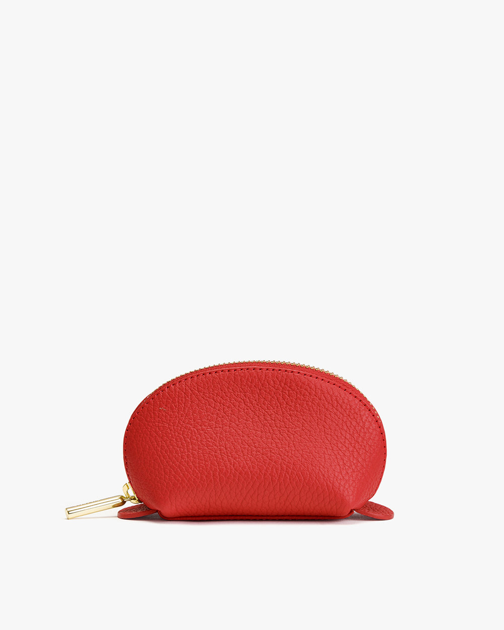 Small zipper purse on a plain background