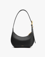 Shoulder bag with curved shape and small clasp detail