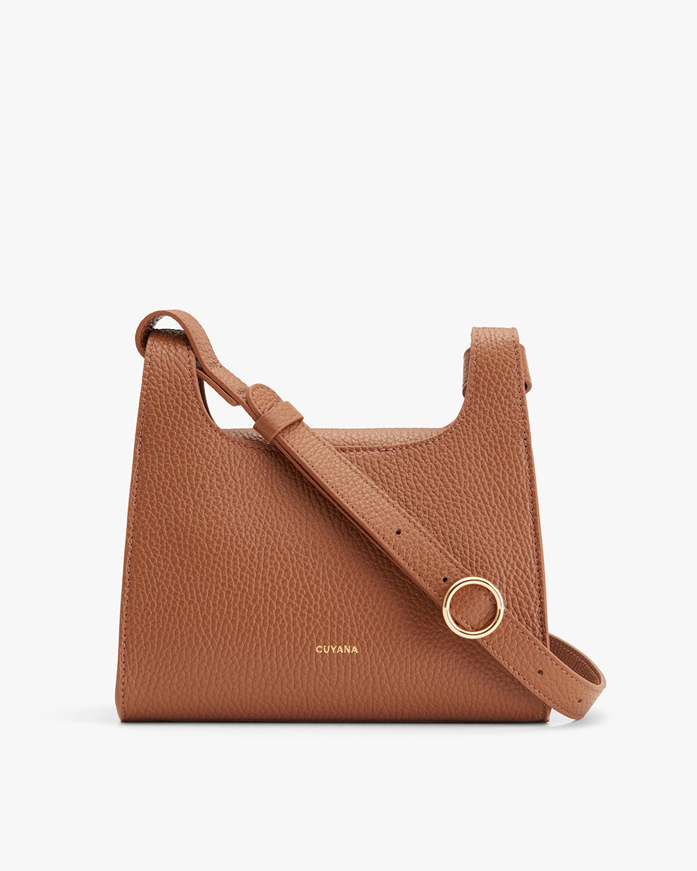 Handbag with shoulder strap and ring detail on front