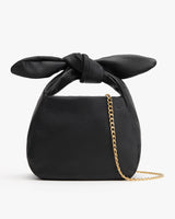 Small handbag with knotted handle and chain strap