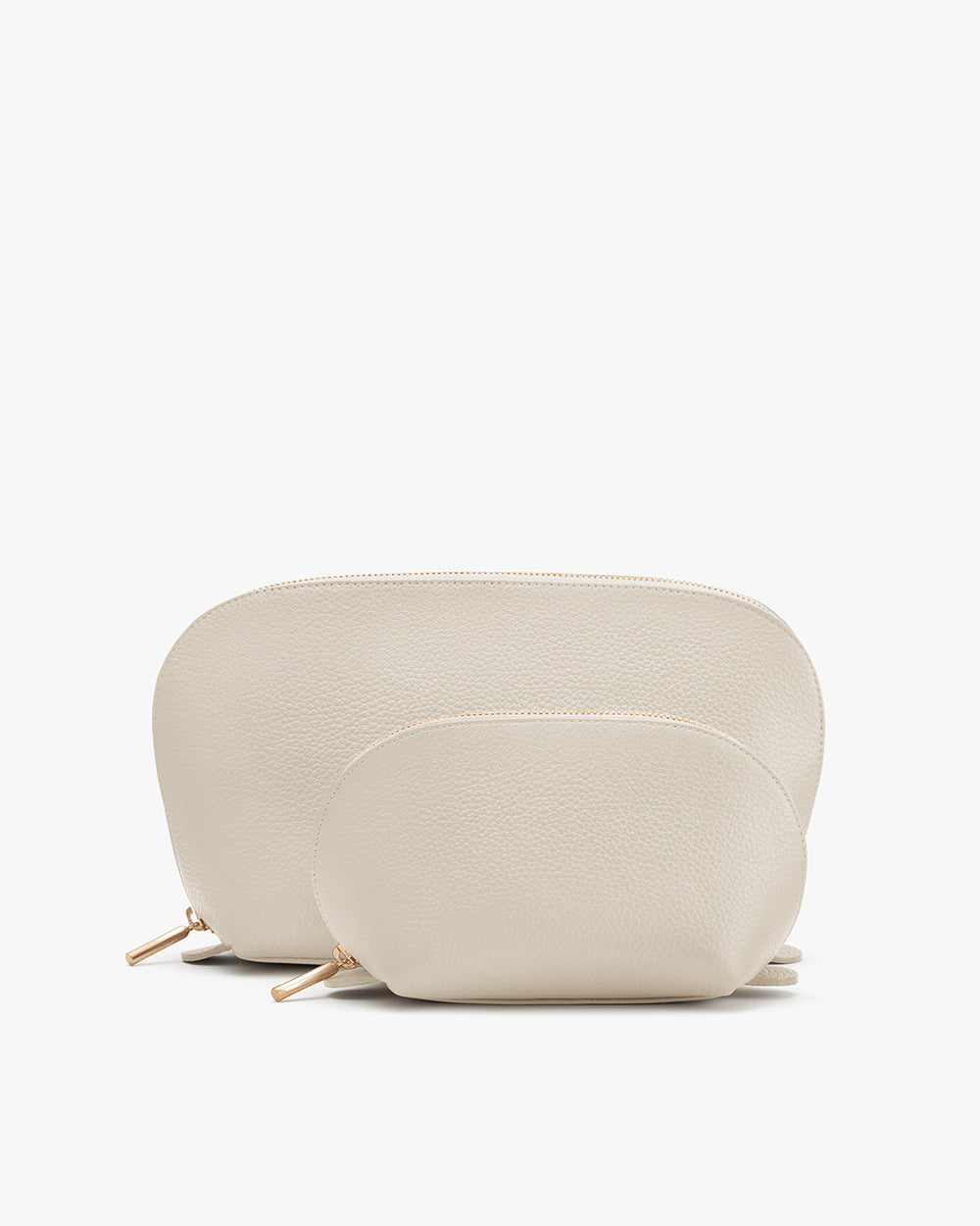 Two pouches of different sizes with zippers, displayed against a plain background.