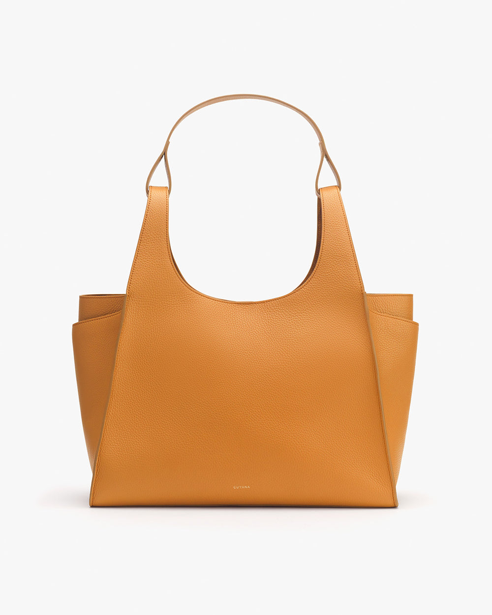 Handbag with two side pockets and top handle