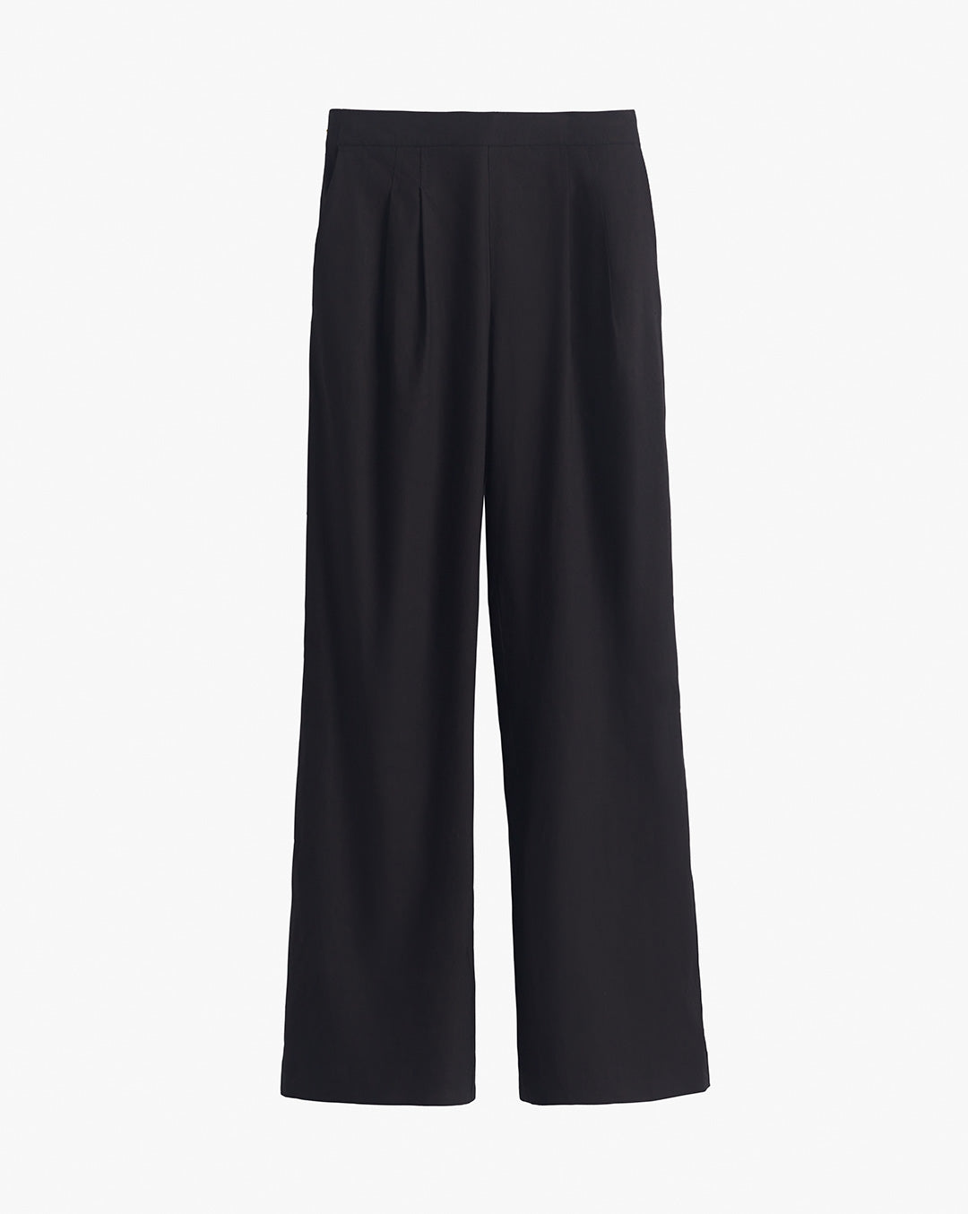 black linen wide leg crop pants