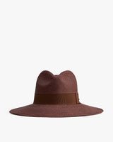 Wide-brimmed hat with a ribbon band