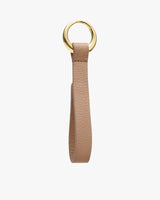 Keyring with leather strap and metal ring