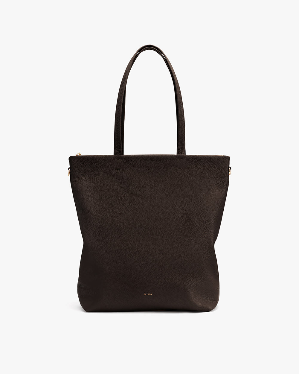 Tote bag with two handles and small logo at the bottom center.