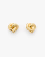 Two knot-shaped stud earrings.